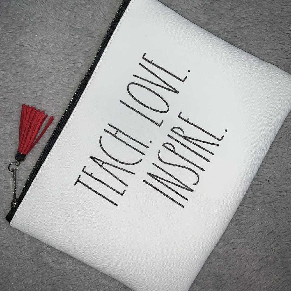 Rae Dunn Teach Love Inspire zipper pouch